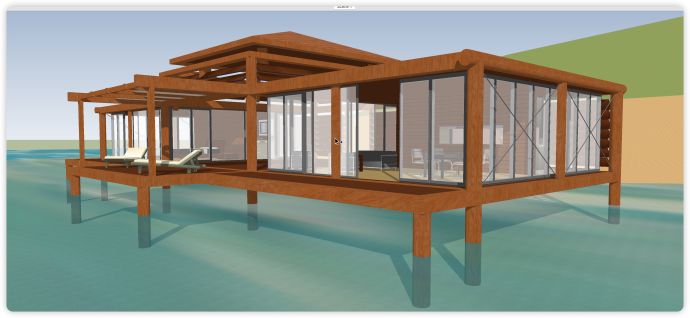沙滩木屋别墅su模型_图1