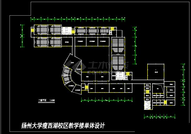 扬州大学教学楼单体建筑设计图（带效果图）-图二