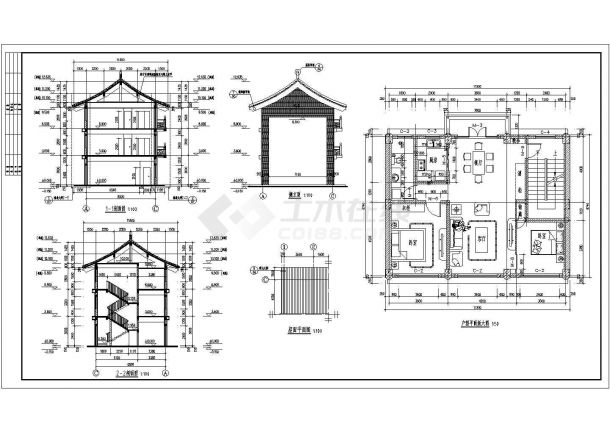 南方某框架结构住宅楼建筑设计施工图-图二