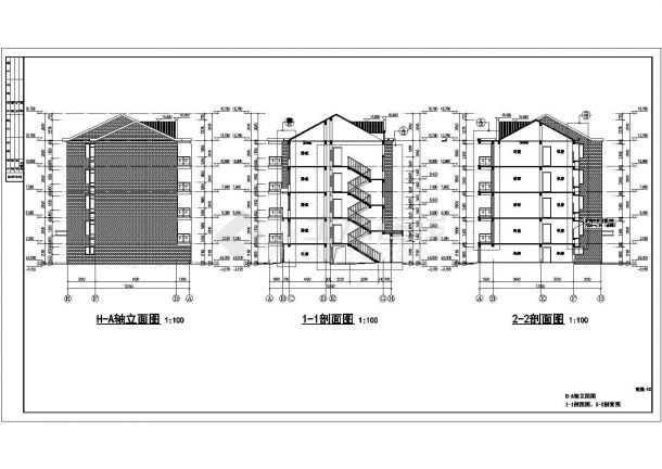 江苏某地区五层框架结构住宅楼建筑设计施工图-图二