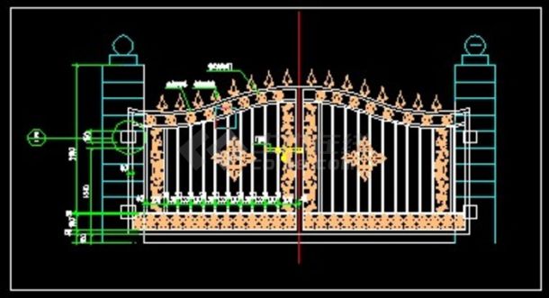 某铁艺大门施工图