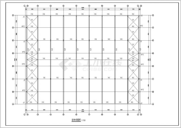 某地多跨带吊车厂房钢结构施工图全套-图二
