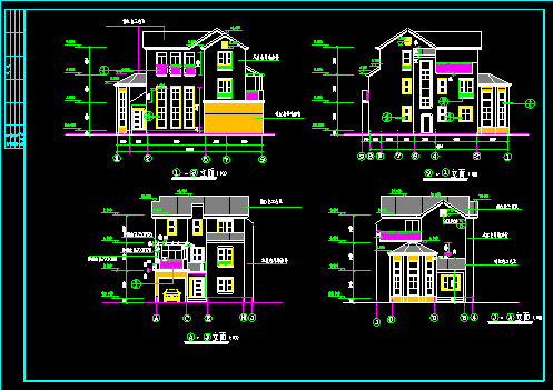 超豪华别墅建筑CAD全套设计施工图-图二
