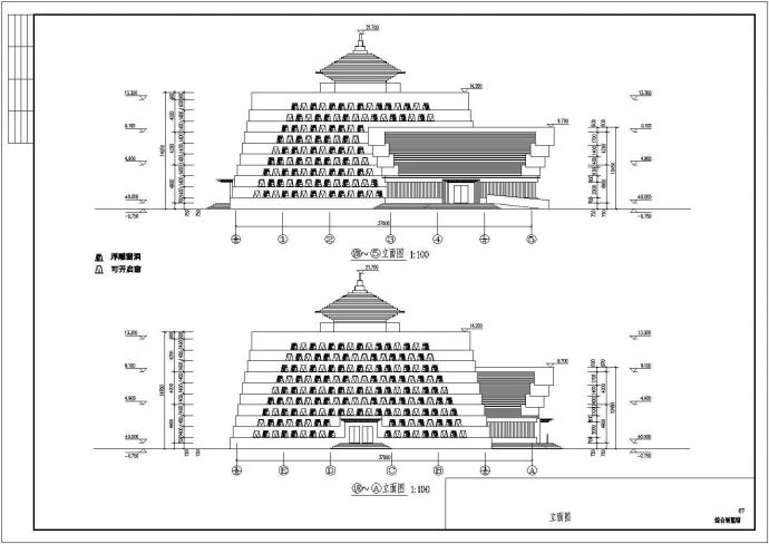 某地区三层综合展览馆建筑设计方案_图1