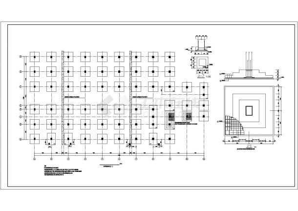 某地一层框架结构独立基础小型航站楼结构施工图-图一