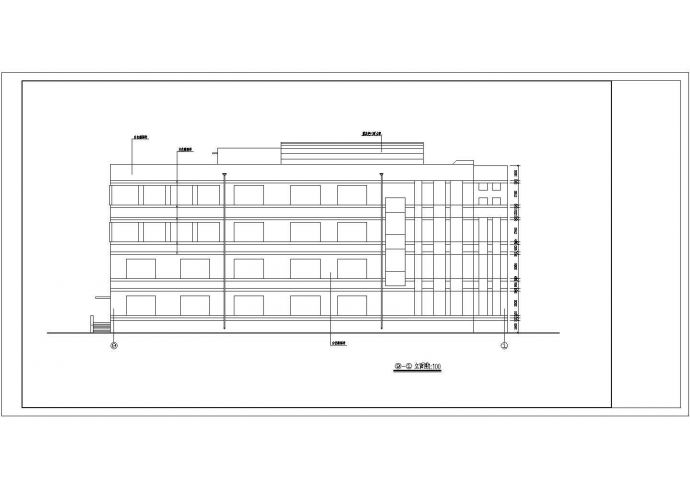 某大学局部五楼框架结构图书馆建筑设计施工图_图1