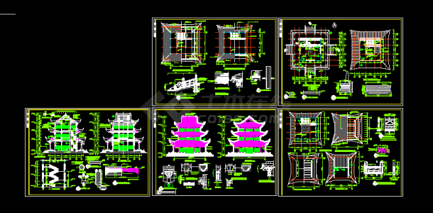 文昌阁古建筑施工设计方案全套CAD图纸-图一