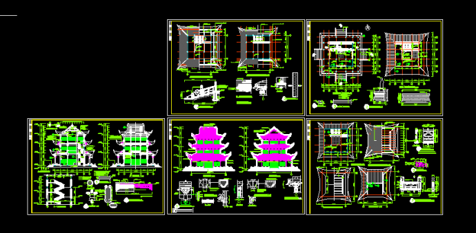 文昌阁古建筑施工设计方案全套CAD图纸_图1