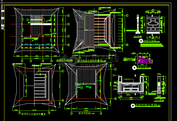 文昌阁古建筑施工设计方案全套CAD图纸-图二