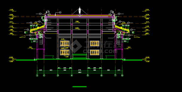 洗心禅寺天王殿施工设计方案全套CAD图纸-图二