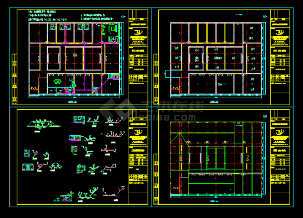 某四合院建筑施工设计CAD平面图-图一