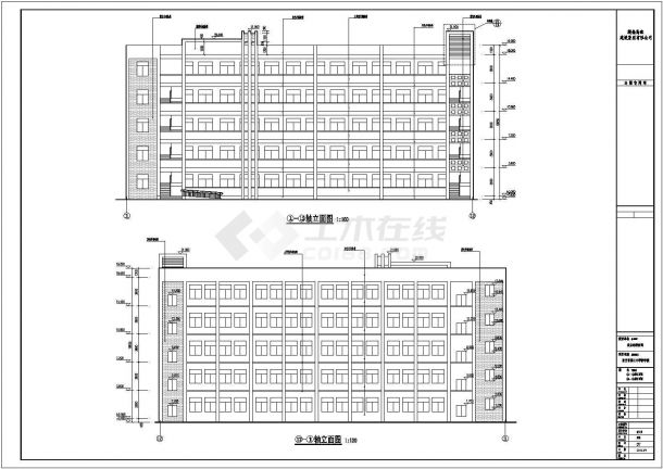 青海市某学校五层框架结构教学楼建筑设计施工图-图一