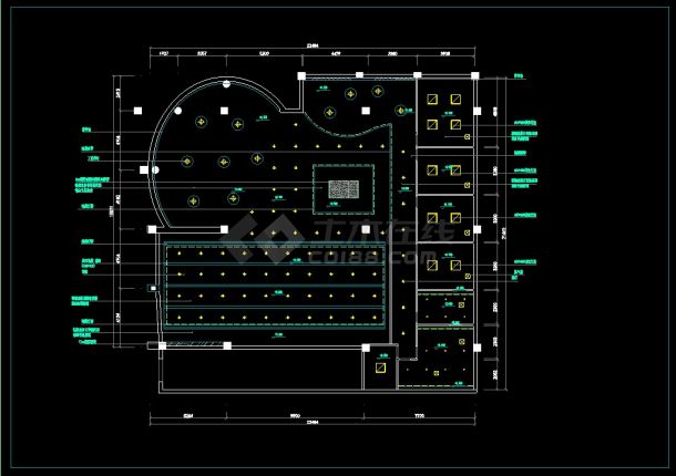 售楼部室内装饰CAD平面方案施工图详情整套图纸-图二