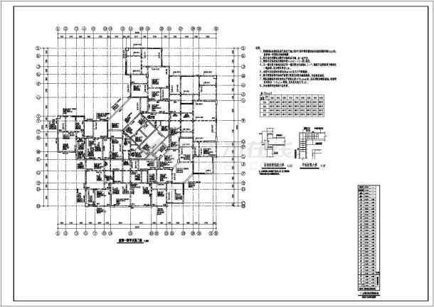 28层高层框剪结构塔式商住楼结构施工图-图二