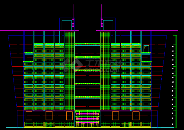 某小县城酒楼建筑CAD设计施工方案图纸-图二