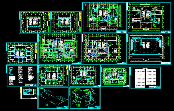 办公大厦中央空调设计CAD方案全套施工图-图一