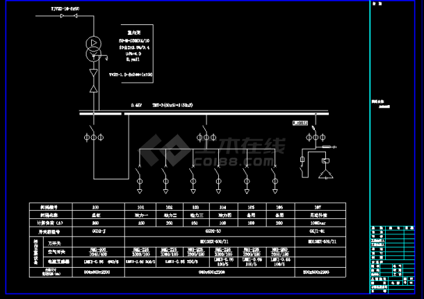 某市地铁车站电气动力cad施工设计图纸-图二