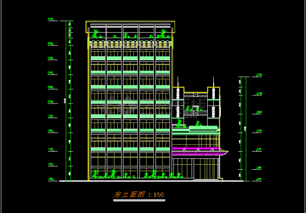 某星级酒店建筑方案CAD施工设计图纸-图二