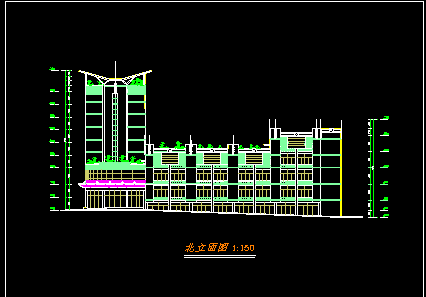 某市风云大酒店建筑CAD设计施工图纸-图二