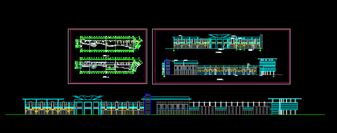 某现代化多功能步行街全套建筑设计方案图纸_图1