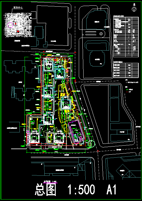 某西单大厦建筑CAD施工设计总平面图_图1
