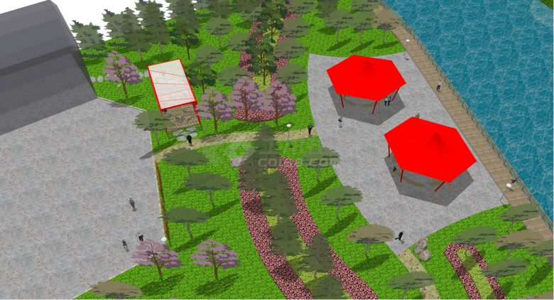 现代大型红色旅游主题公园su模型-图二