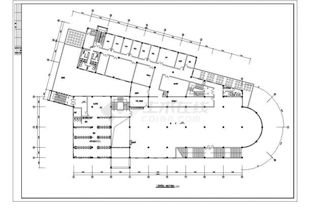 某大学食堂和淋浴室三层建筑给排水工程平面图-图二