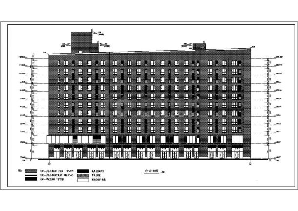 某地11层大型商业公寓综合体建筑设计方案图纸-图二