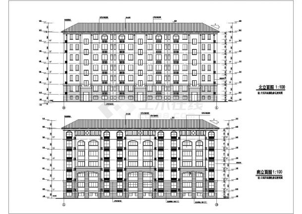 某小区6层框架结构住宅楼建筑设计方案图-图一