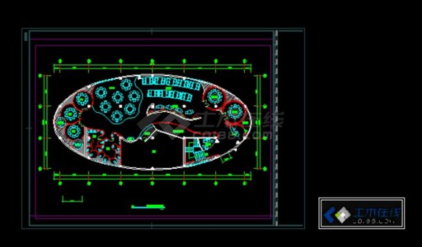 主题餐厅cad平面布置-图一