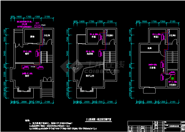 某别墅建筑中央空调cad施工设计平面图纸-图二