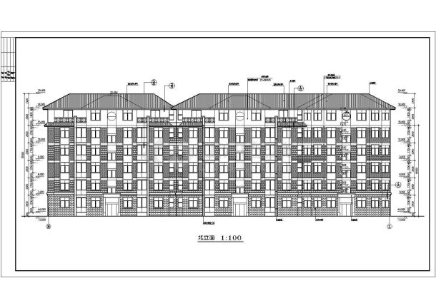 北方某6层砖混结构住宅楼建筑设计方案图纸-图二