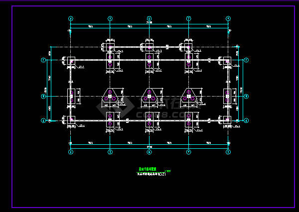 框架结构商住楼结构施工设计CAD方案图纸-图二