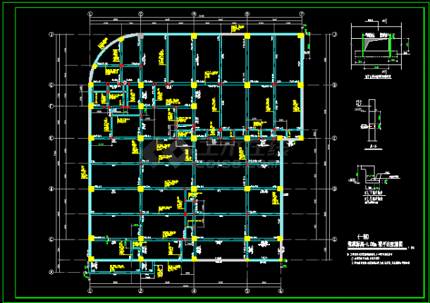 某框架结构商厦结构设计CAD方案施工图-图二