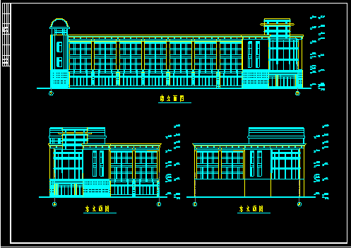 框架结构办公楼设计CAD方案整套图纸-图二