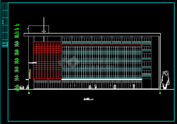 框剪结构商务楼建筑结构设计CAD全套图-图二