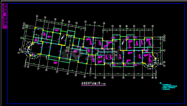 武汉某组团住宅结构CAD方案设计图纸-图二