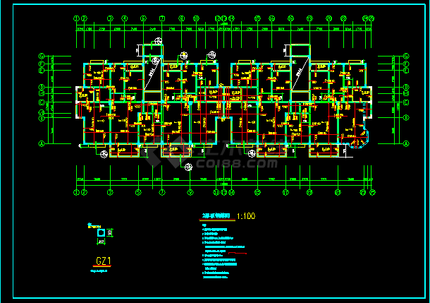 某异型柱结构住宅CAD方案设计施工图-图二