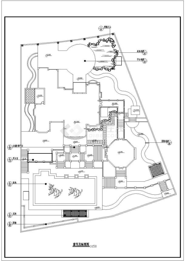 某大型别墅私家庭院景观规划总平面图-图二