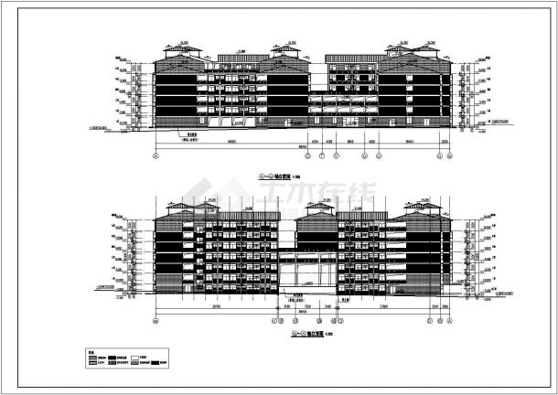 某学校6层学生宿舍楼建筑设计施工图-图二