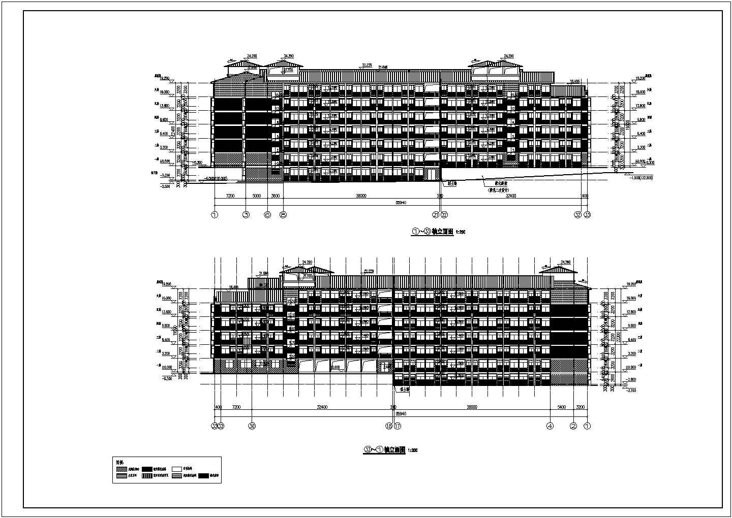 某学校6层学生宿舍楼建筑设计施工图