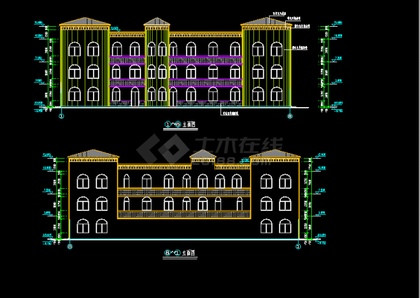 云海花园幼儿园建筑结构施工CAD方案设计图纸-图二