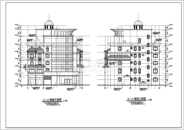 某地区6层框架结构宾馆建筑设计方案图纸-图二