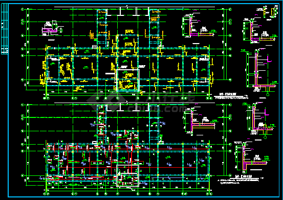 高档幼儿园结构施工CAD方案设计图-图二