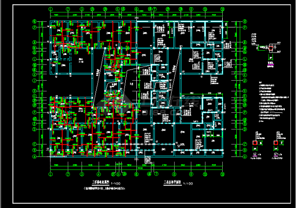某商住楼结构施工CAD方案设计图-图二