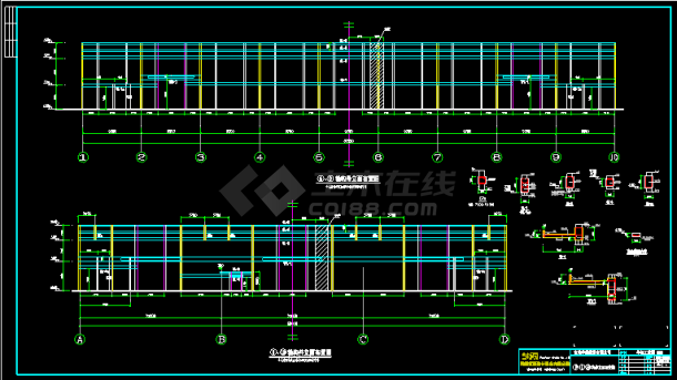 某公司钢结构工业园厂房CAD方案设计图-图二