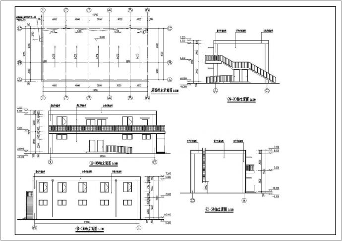 某地两层框架结构浴池建筑设计施工图纸_图1