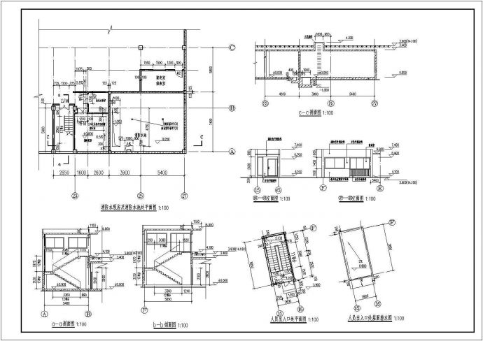 某住宅小区单层地下车库建筑设计方案图_图1