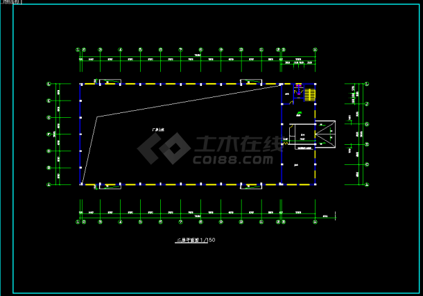 深圳某地二层大型厂房建筑平面CAD图-图二