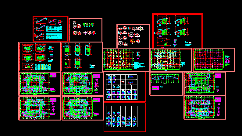 图书科技楼结构设计CAD方案施工全套图